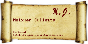 Meixner Julietta névjegykártya